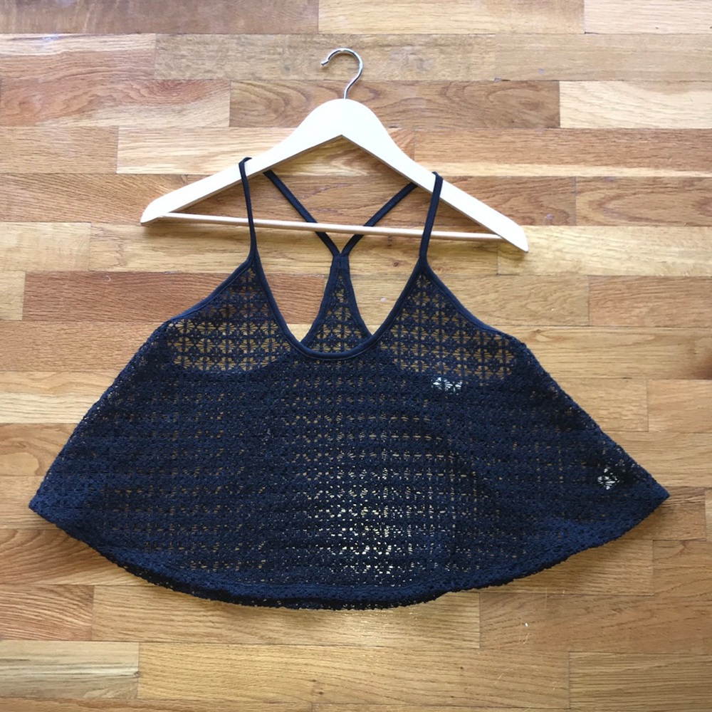 Women’s Mesh Black Swimsuit cover-up Top. Size M/L